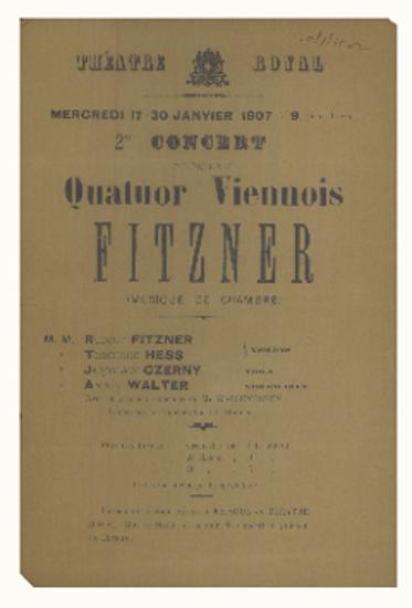 2d Concert du celebre Quator Viennois Fitzner