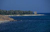 Δασωμένη βραχώδης ακτή στη Σαμοθράκη