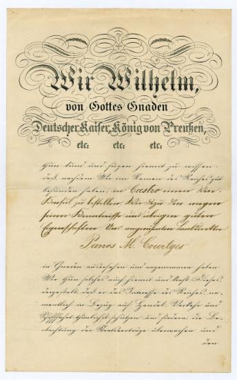 Διορισμός Π. Κουρτζή ως Υποπροξένου της Γερμανικής Αυτοκρατορίας στη Μυτιλήν η