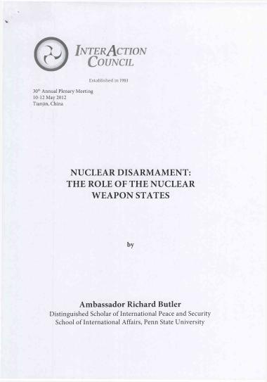 Nuclear disarmament: The role of the nuclear weapon states