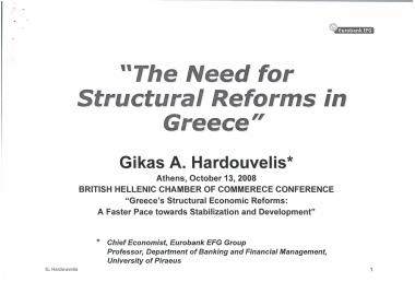 The Need for Structural Reforms in Greece