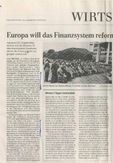 Europa will das Finanzsystem reformieren