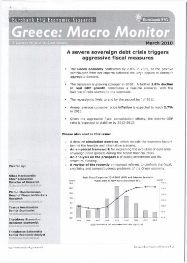 Greece: Macro Monitor: A severe sovereign debt crisis triggers aggressive fiscal measures