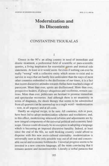 Modernization and its discontents