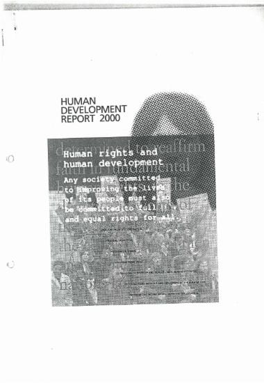 Human development report 2000