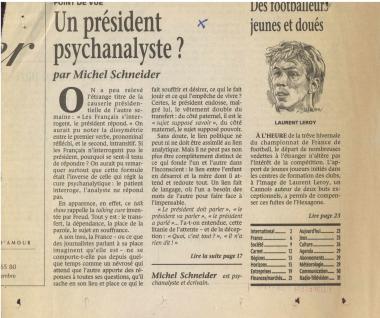 Un président psychanalyste?