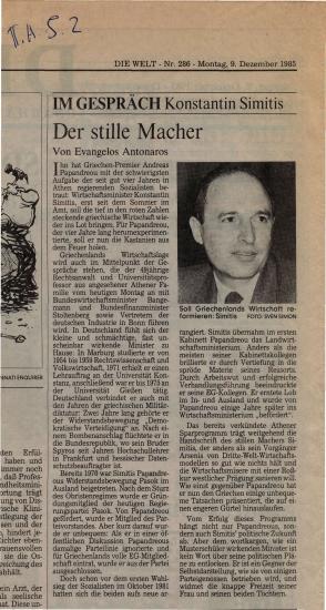 IM GESPRÄCH Konstantin Simitis: Der stille Macher