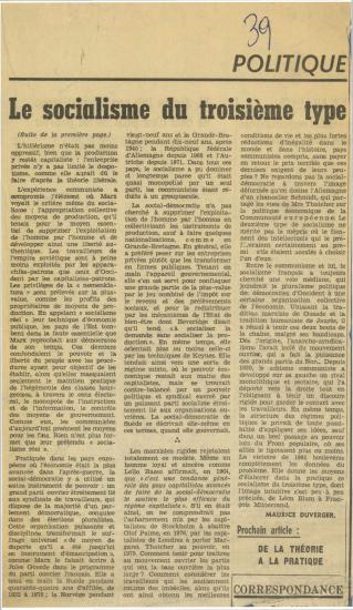 Le socialisme du troisième type