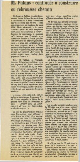 M. Fabius : continuer à construire ou rebrousser chemin