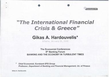 The International Financial Crisis & Greece