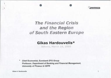 The financial crisis and the region of South Eastern Europe