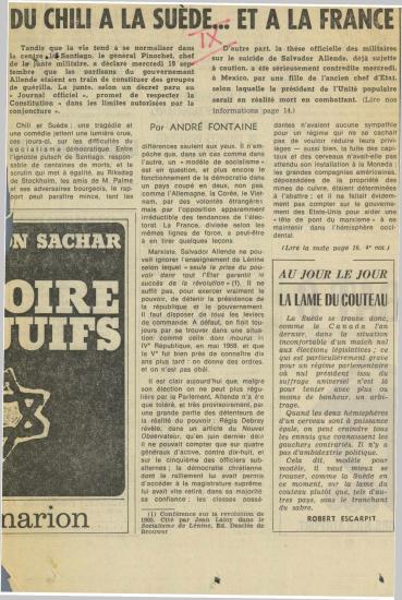 Du chili a la suede... et a la France