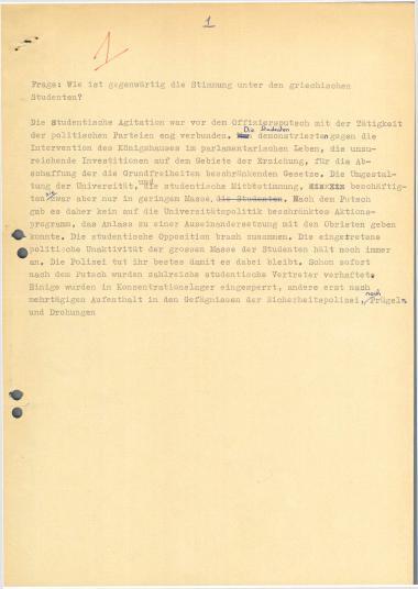 Wie ist gegenwärtig die Stimmung unter den griechischen Studenten?