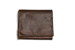 Leather purse containing photograph