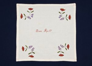 Cotton napkin with colourful floral pattern and 