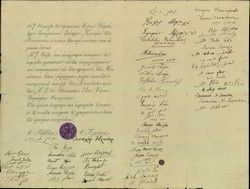 Document electing D. Theodorakis Hon. Pres. of Comm., May, 1913.