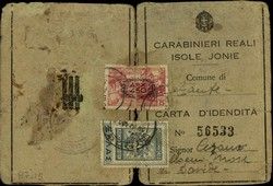 ID card No 56533, M.D.TSEZANAS, Zakynthos 21/viii/1943.
