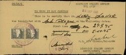 Certificate from the district health office, Tel Aviv, belong to Ketty Sadok, 24/ix/45.