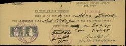 Certificate from the district health office, Tel Aviv, belong to Adina Sadok, 24/ix/45.