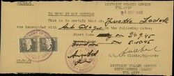 Certificate from the district health office, Tel Aviv, belong to Yvet Sadok, 24/ix/45.