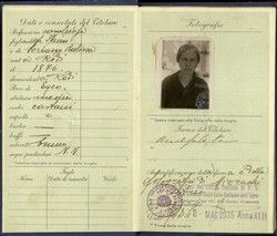 Italian Passport No.383522, of Estrea Mizrachi nee Capelluto, Rhodes, 8/5/35.