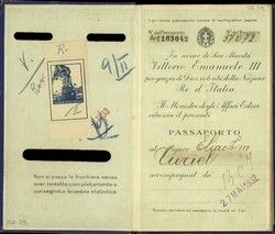 Italian Passport No.A1103042, of Eliachm Turiel, Rhodes, 22 August 1931.
