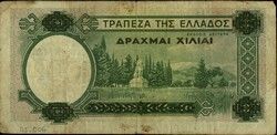 Banknotes of 1000 Drachmas, in circulation during occupation.