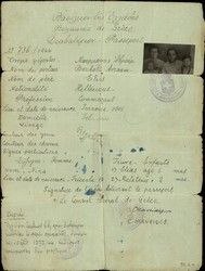 Temporary greek passport, issued in Jerusalem, 21/10/44, family Borbolis.