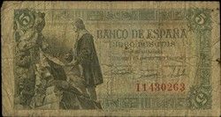 Foreign banknote of 5 Peseta, 