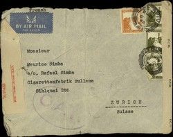 Envelope, addressed to Maurice Simha, Zurich, Swiss, sent by E