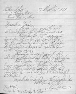Correspondence and documents of the Jewish Community of Patras, 1961.