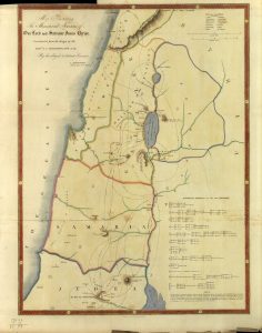 Coloured map of Judea, Samaria and Galilee.
