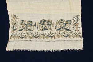 Bath towel, Bursa cotton with stripes, klaptan and silk embroidery.