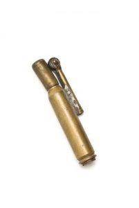 Lighters for cigarettes, metal, oblong shape, with petrol compartment and wick