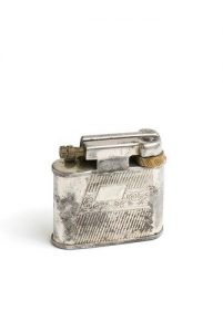 Lighter for cigarettes, metal, with petrol compartment and wick, with various pattern, scenic (Acropolis) design or plastic-covered