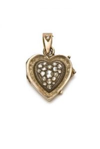 Heart shaped locket with crystal back