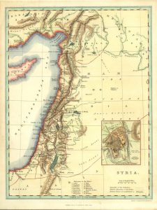 Map of the 13 tribes of Israel.