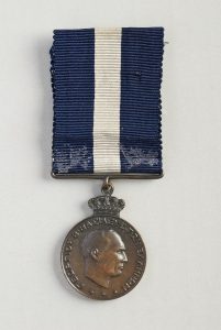 Medal of King George II awarded for exceptional army service to David Edgar Allalouf (1918 - 2003).