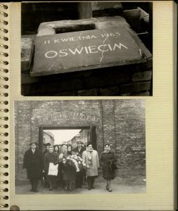 Postwar official official visits of Liza Pinhas in Oswiecim/Auschwitz.