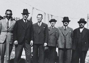 Mayor Lucas Carrer and members of the City Council of Zakynthos during the war.