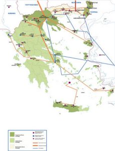 Map of Greece depicting the Routes of Escape