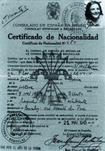 Flora Gattegno, sister of Maurice, and her postwar Certificate of Spanish citizenship.