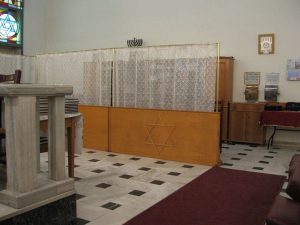 Separate women’s section on the side of the synagogue in a Sephardic synagogue.