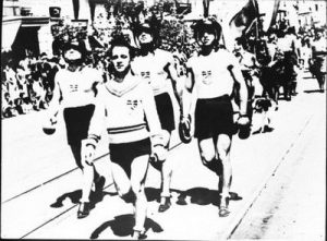 Parade of Mr. Ouziel's boxing team at Thessaloniki.