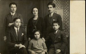 Family group. Six people, Nahmias and Negrin families.