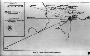 Map showing the branches of the Auschwitz concentration camp.