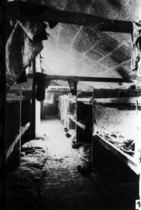 Auscwitz, view of the interior of an accommodation facility.