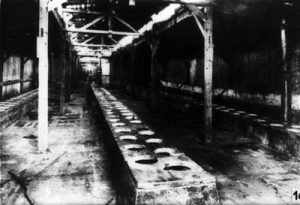 Aushwitz concentration camp, view of the interior.
