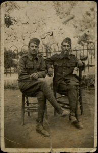 Two soldiers, Erricos Koffinas on left.