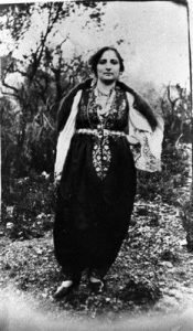 Esther Cohen in traditional costume, Delvinon, 1924.